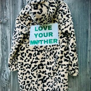 LOVE YOUR MOTHER Leopard Print Teddy Hoodie Jacket